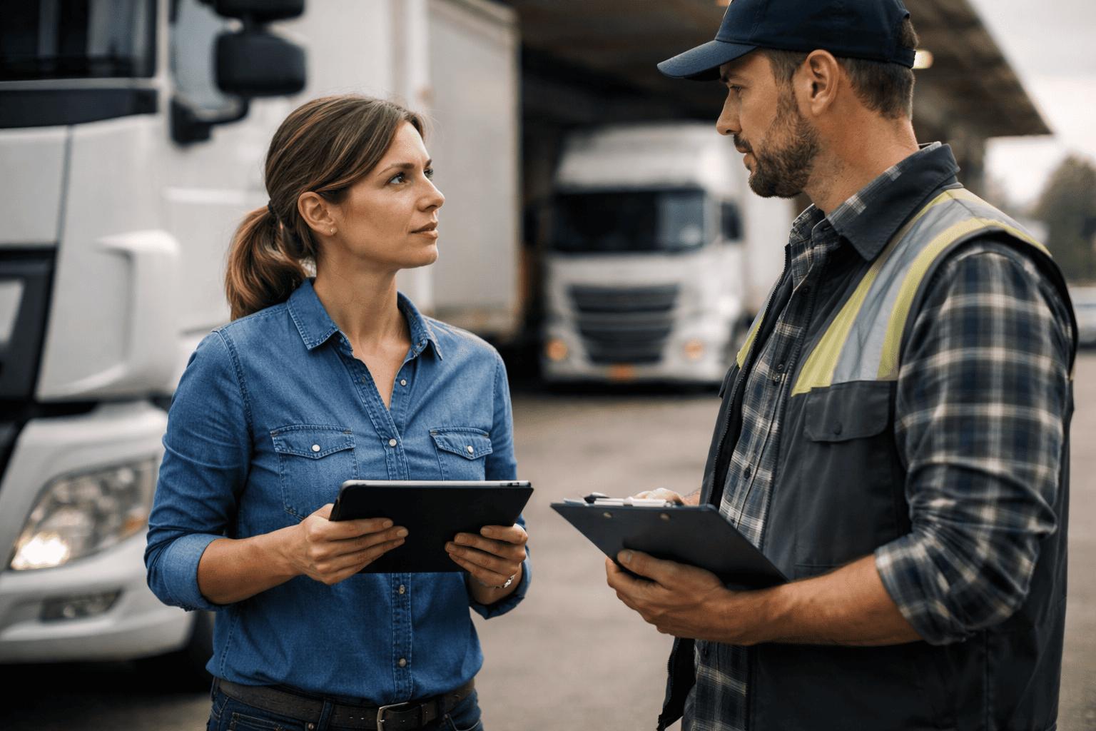 Female fleet leader discussing driver experience and retention